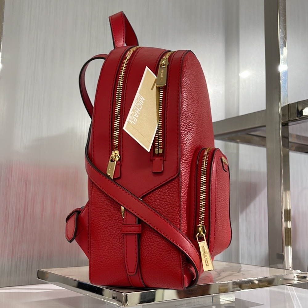 Michael Kors Jaycee Medium Pebbled Leather Backpack
Bright Red
NWT - Picture 12 of 16